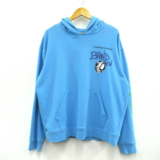 CHROME HEARTS×MATTY BOY 24SS BRAIN NEW PULLOVER HOODIE クロムハーツ×マッティボーイ ブレインニュー プリントフーディー ティーシャツパーカー 点火装置青色 大きさ：XL【中古】【122 はたご屋界面】【四日市 併売品】【122-260528-02SH】