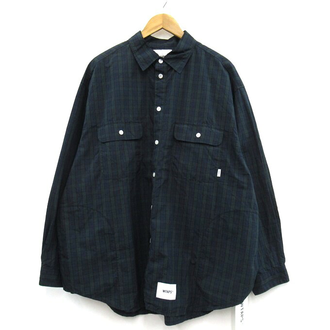 WTAPS 25SS Wcpo 01 / LS / Cotton. Broadcloth. Textile ダブルタップス 綿織物 ブロード 布切れ プルオーバー 251TQDT-SHM02 緑であること 大きさ：04（約XL）【中古】【126 表どおり】【四日市 併売品】【126-260608-07SH】