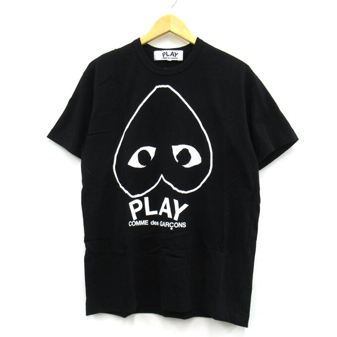PLAY COMME des GARCONS Printed Heart White Logo T-Shirt プレイコムデギャルソン ハートプリントロゴ半袖プルオーバー AZ-T114 黒いこと 大きさ：XL【中古】【125 DM】【四日市 併売品】【125-260610-08SH】