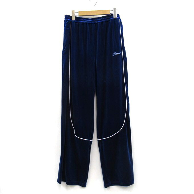 BREATH 25AW SCRIPT Logo PIPING VELOR TRACK PANTS ブレス スクリプトロゴパイピングベロアトラックパンツ BR25AW-P1003 ブルー サイズ:L【中古】【126 ストリート】【四日市 併売品】【126-260625-07SH】|フーリエ 店