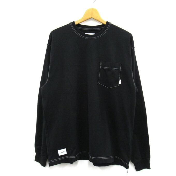 WTAPS 21AW BLANK / LS / COPO ダブルタップス ブランク ロングスリーブTシャツ カットソー 212ATDT-CSM09　ブラック　サイズ：01（Sサイズ）【中古】【126 ストリート】【四日市 併売品】【126-260717-01SH】｜フーリエ　店 9,984円
