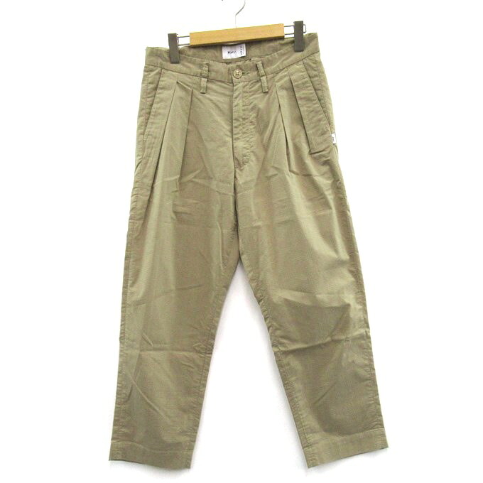 WTAPS 21SS TUCK 01 TROUSERS COPO RIPSTOP ダブルタップス リップストップ トラウザーパンツ 211TQDT-PTM01 ベージュ サイズ:01(Sサイズ)【中古】【126 ストリート】【四日市 併売品】【126-260717-04SH】|フーリエ 店