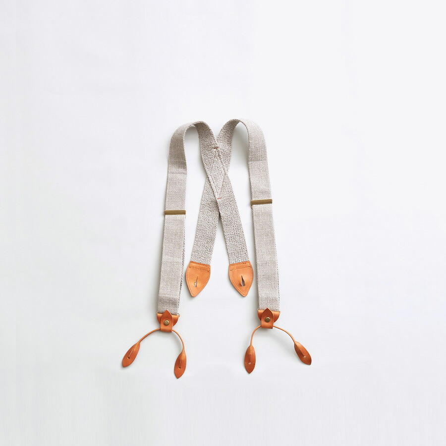 Nigel Cabourn (ナイジェルケーボン) [US ARMY SUSPENDER -LINEN] USアーミーサスペンダー リネン (IVORY)