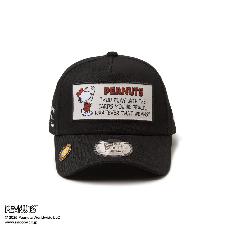 【新品】ニュー内鰓 南京豆 おせっかい 共同研究 ゴルフ 旗がしら 黒いこと NEW ERA PEANUTS SNOOPY 9FORTY A-Frame 定め事品