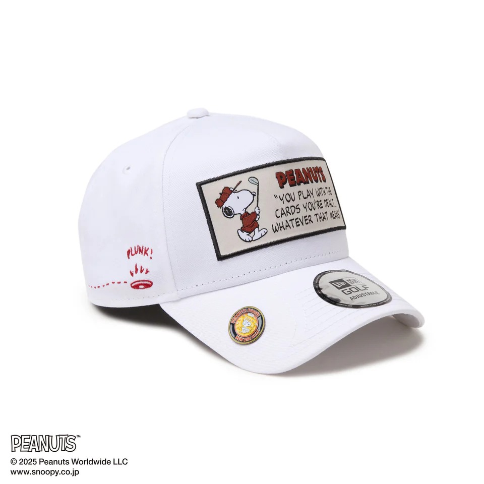 【新品】ニューエラ ピーナッツ スヌーピー コラボ ゴルフ キャップ ホワイト NEW ERA PEANUTS SNOOPY 9FORTY A-Frame 正規品