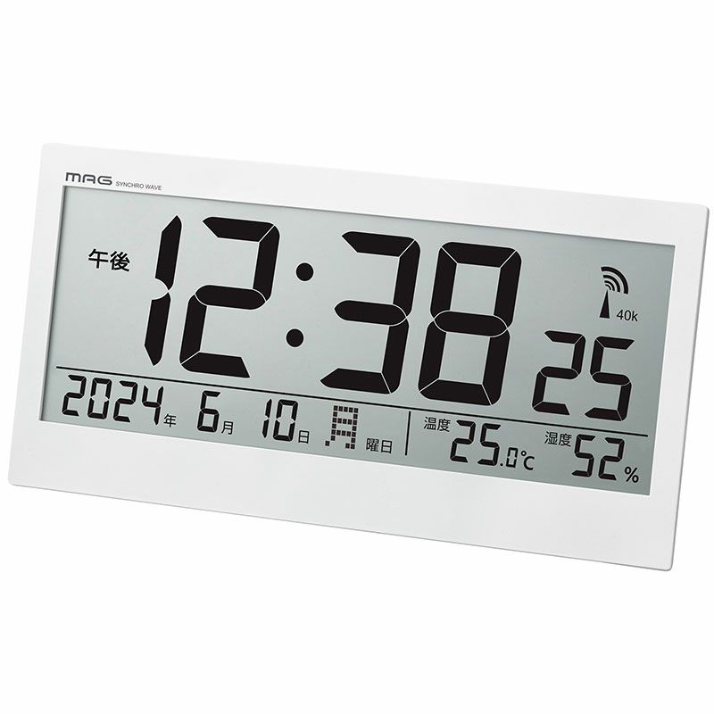 楽天市場】ノア精密 W-809 WH-Z MAG デジタル 電波置掛兼用時計