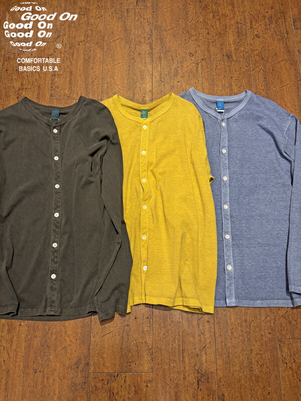 【Good On】グッドオン TEE CARDIGAN / Teeジレー / プルオーバー/ヘンリーのど首/ヴィンテージ/鉄道車両デ/5.5薬局衡オンス/メンズ/レディース/身寄り洗い濯ぎ/カーデガン/ロンT/長袖プルオーバー/全能/アウター/肌付き/オール時節/春/夏/秋/冬/メンズ/レディース
