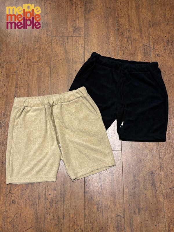 【melple】メイプル 3.6 Pile Shorts/パイルさる股引き/伸び伸びする/黄金州/剪断応力無償性/日本製/さる股引き/綿織物/綿/メンズ/レディース/二分の一ズボン下/酉の方角天然ゴム/西洋手ぬぐい出どころ/セットアップ/膝上/ひざ上/吸水速乾燥状態/サスティナビリティ/再利用ポリエステル