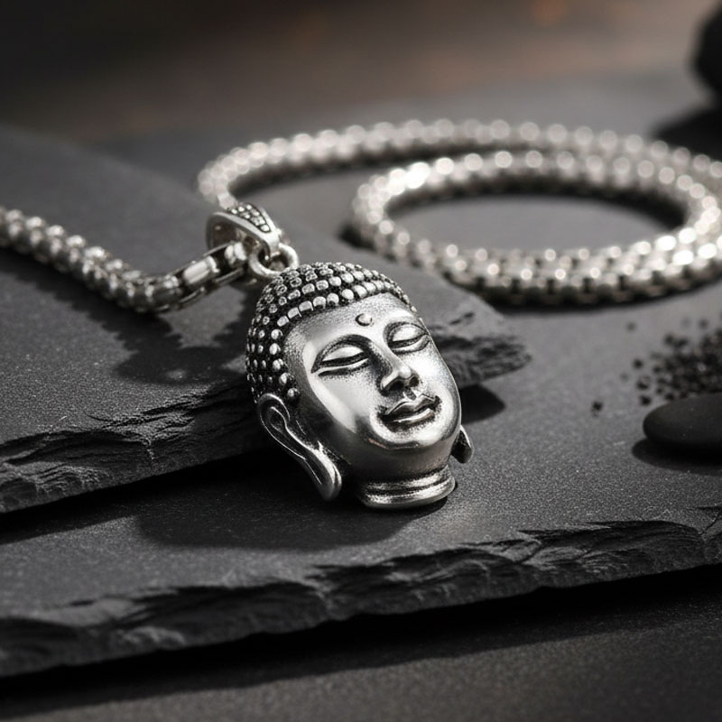 楽天市場】送料無料 大仏 ネックレス ペンダント ステンレス 仏教