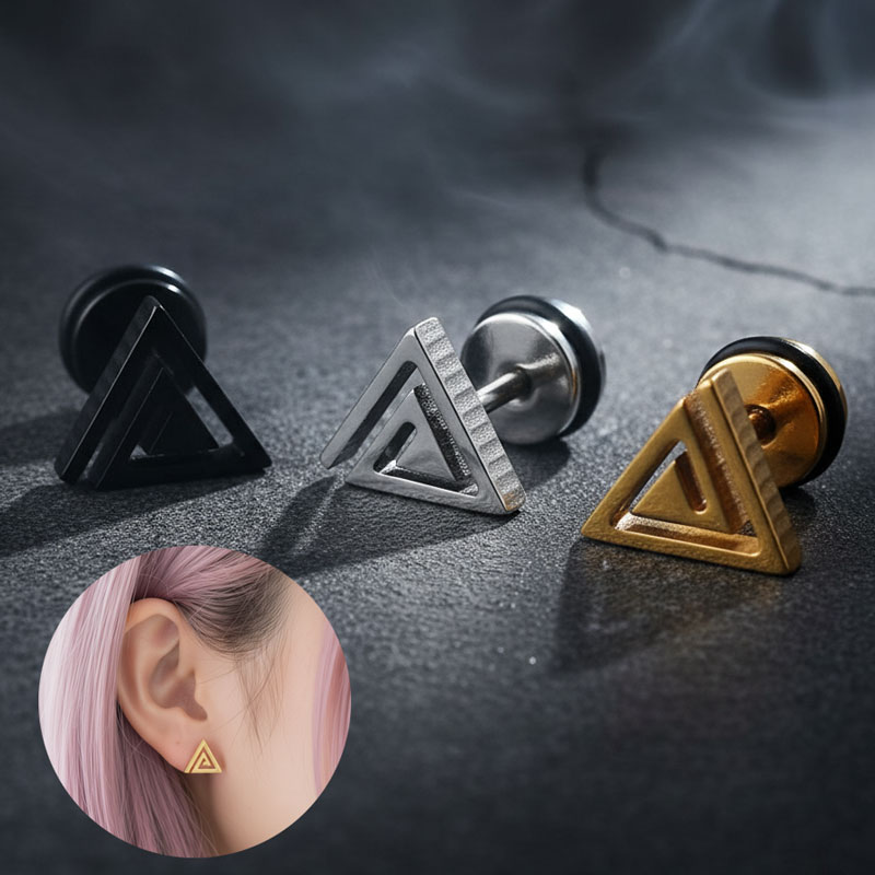 PT950 プラチナ ピアス スタッドピアス トライアングル 三角 シンプル 楽天市場】トライアングル スタッドピアス 1P 片耳用 シルバー925