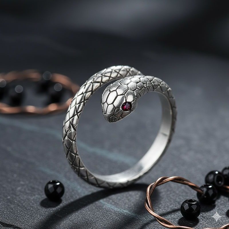 楽天市場】送料無料 サイズ調整可 蛇 指輪 スネーク リング 巻き