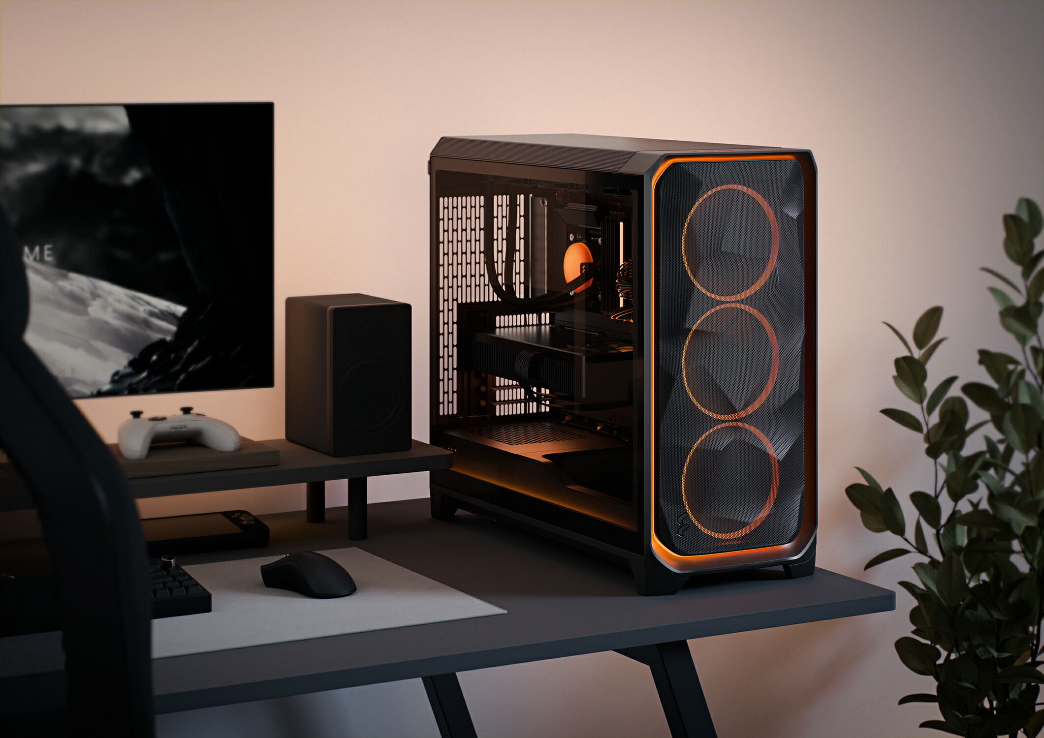 Fractal Design Meshify 3 XL Ambience Pro RGB Black TG Light Tint フルタワー型マイコン容れもの ライトティント 強化因子硝子ダイアログボックス 黒いことFD-C-MES3X-03