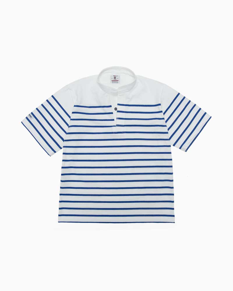 バーバリアン【BARBARIAN】 8oz HENLEY SHORT / CHSE01Y(ホワイト/ロイヤル) \