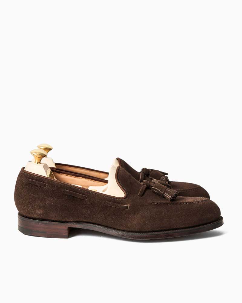 クロケット＆ジョーンズ【Crockett&Jones】 CAVENDISH3（ダークブラウン）キャベンディッシュ3　スエード　レザーソール　タッセルローファー　牛革　メンズ