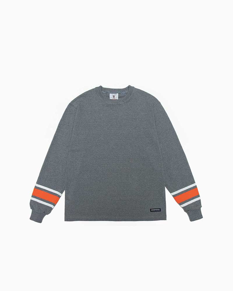 バーバリアン【BARBARIAN】 12oz CREW LONG / WFE15Y (オックスフォード/ホワイト/オレンジ) \