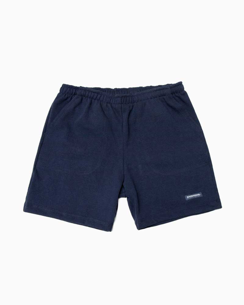 バーバリアン【BARBARIAN】12oz SHORT PANTS / WSE03 (ネイビー)　メンズ　パンツ　へヴィーウエイトコットン　ニットパンツ　ショートパンツ　ラガーシャツ　ラグビーシャツ　無地　ソリッド｜フレームショップ