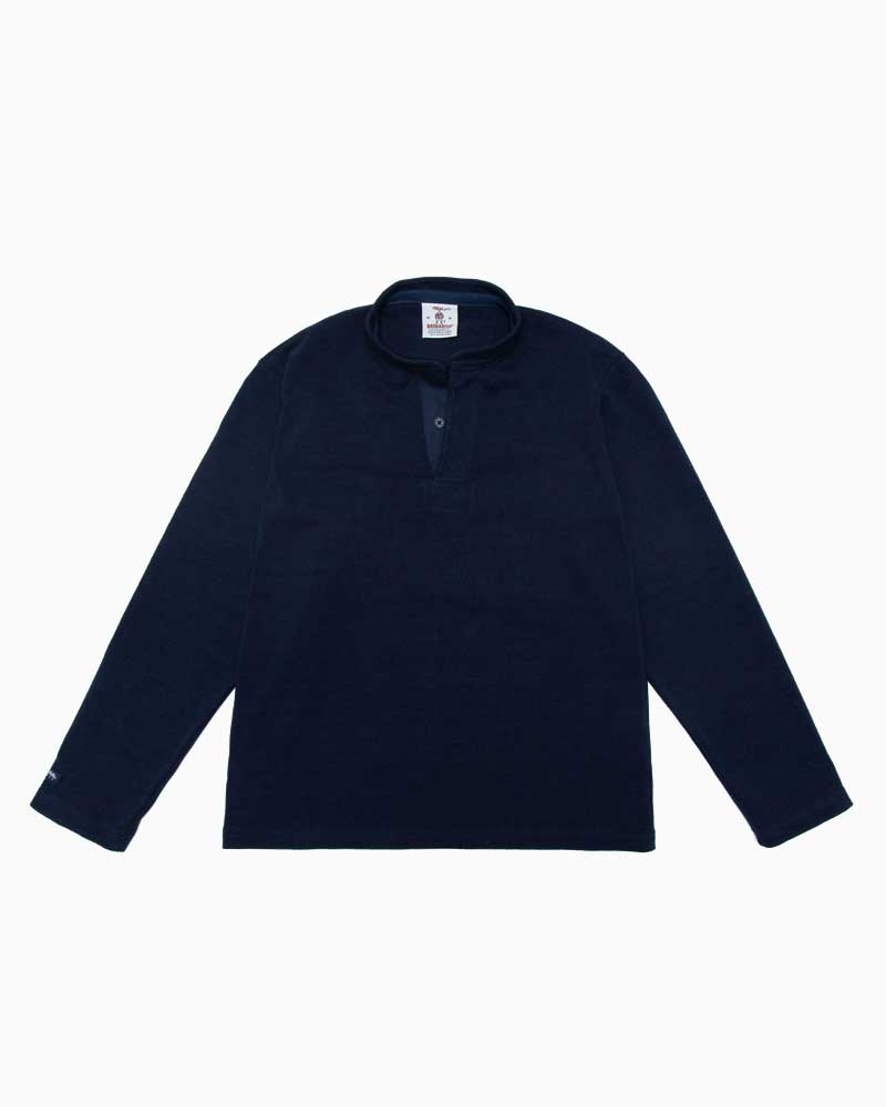 バーバリアン【BARBARIAN】12薬局衡オンス HENLEY LONG / BHLA04Y(米国海軍) \"NEW JAPAN SIZE\"" メンズ へヴィーウエイト 長袖 ヘンリー色合い ヘンリーのど首 照明ランプ色合い ラグビープルオーバー ラガープルオーバー 無地"