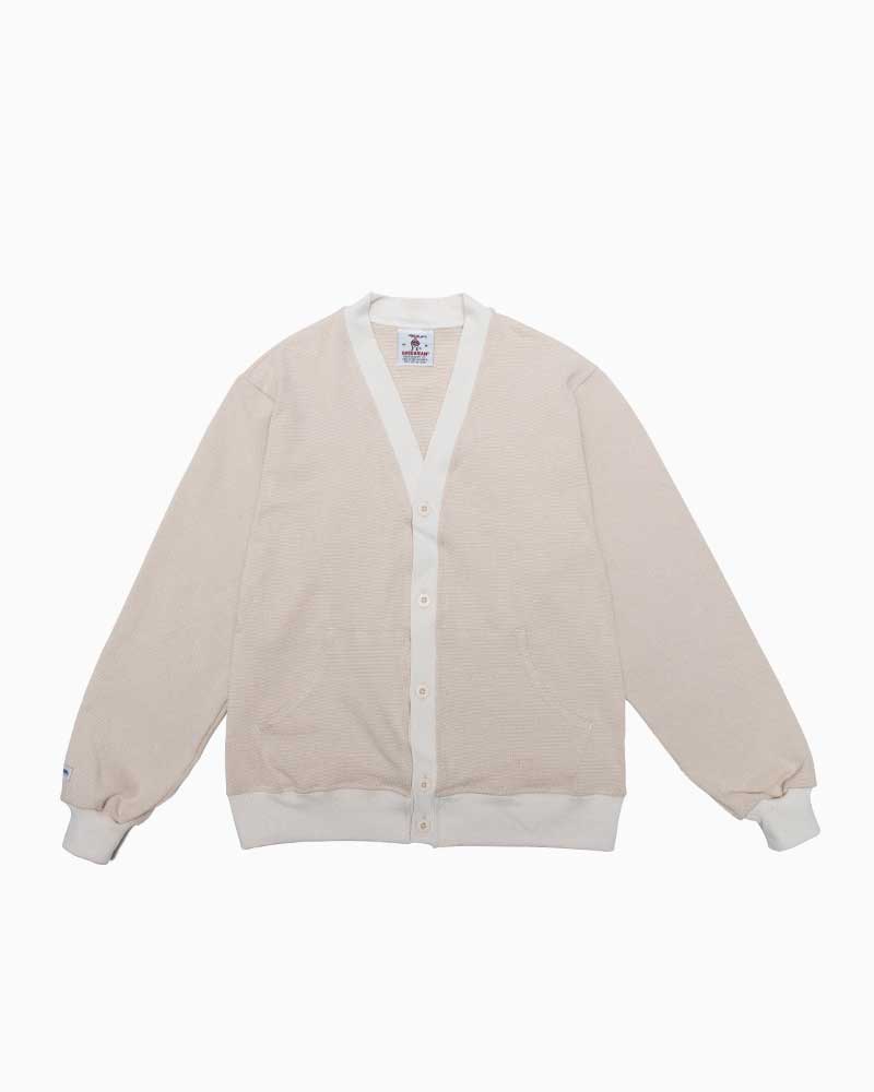 バーバリアン【BARBARIAN】12薬局衡オンス CARDIGAN LONG / VFF13 (ベージュ/象牙色) メンズ 長袖 へヴィーウエイト 12薬局衡オンス ジレー 間借り人