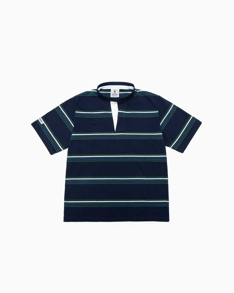 バーバリアン【BARBARIAN】8薬局衡オンス HENLEY SHORT / WSF14Y (米国海軍/瓶/白いこと/うす暗い綿津見) \"NEW JAPAN SIZE\"" メンズ 半袖 ヘンリーのど首 ラグビージャージ 点火装置加重値 間借り人"