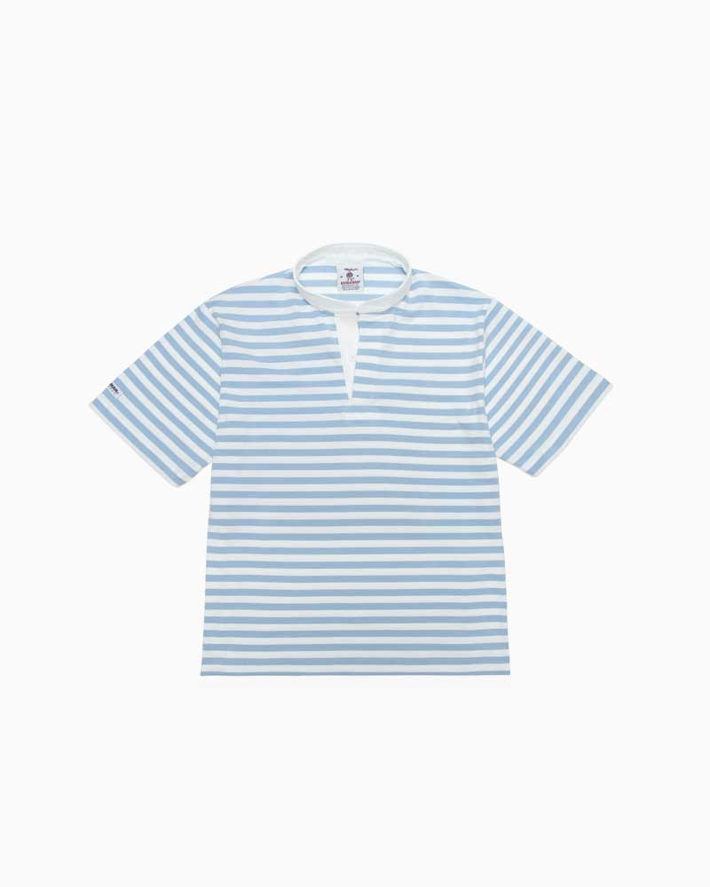 バーバリアン【BARBARIAN】 8oz HENLEY SHORT / WSF17Y (ホワイト/パウダーブルー)　\