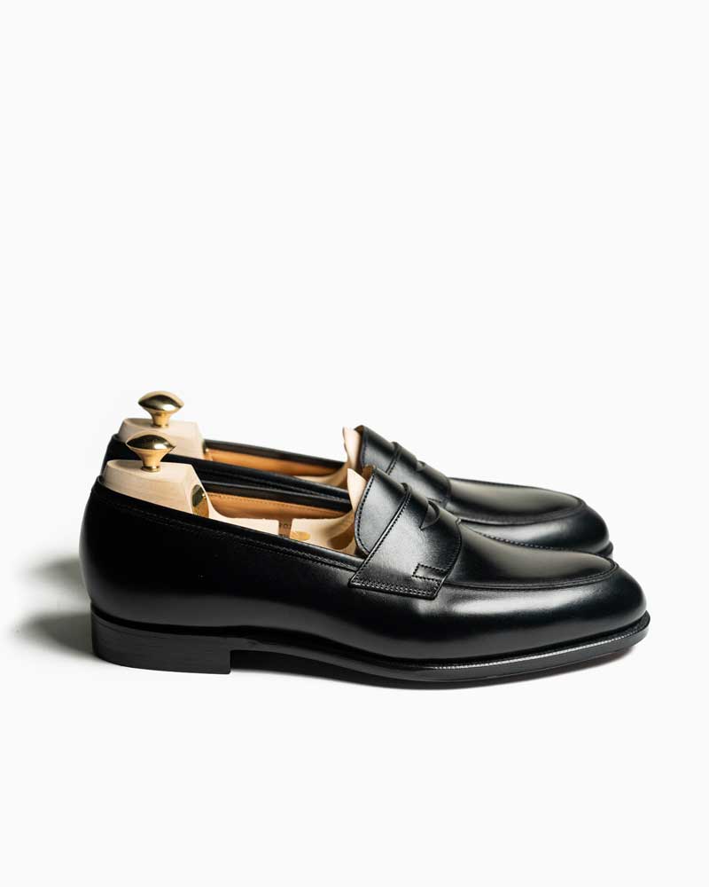 クロ毛布＆ジョーンズ【Crockett\u0026Jones】ROSEBERY（黒いこと）ロズベリー 子ウシ レザーソール オークバークソール ペニーローファー HandGradeCollection 牛皮 メンズ