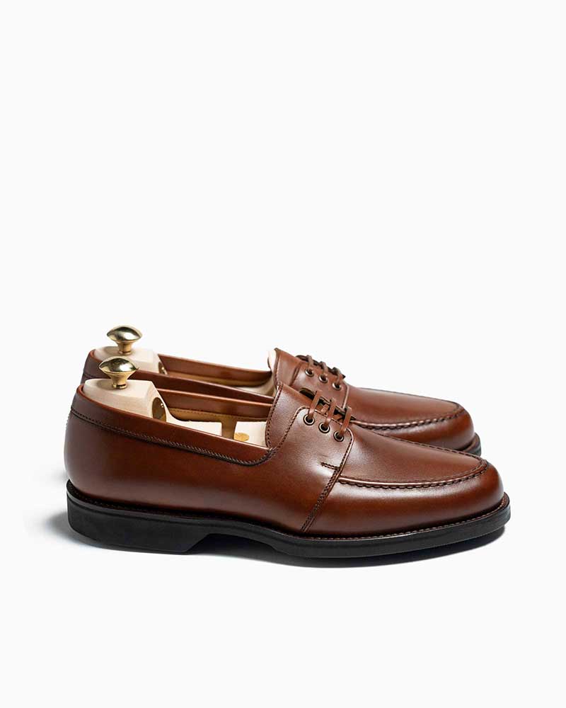 クロケット＆ジョーンズ【Crockett&Jones】 FALMOUTH（ミッドブラウン）ファルマス　ローファー　ダービー　ヨットシューズ　ブラッケンバーニッシュドカーフ　ラバーウェッジソール　ラウンドトゥ　牛革　メンズ