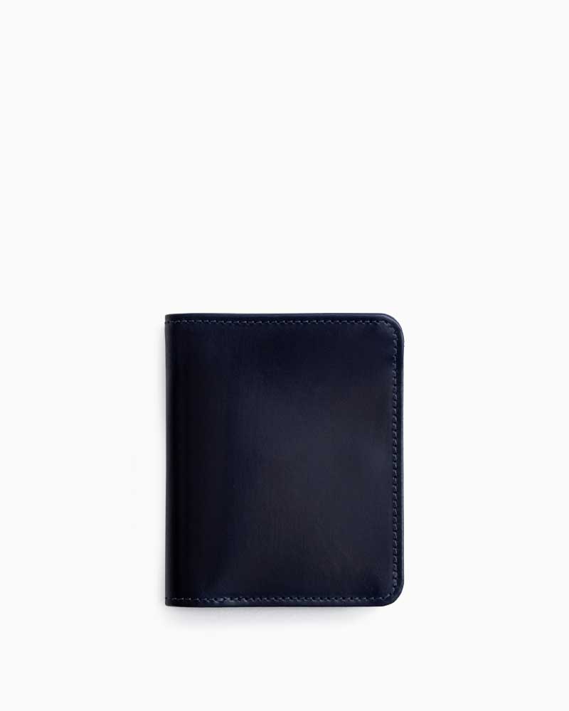 べオーマレザーカンパニー【BEORMA LEATHER COMPANY】型番：S0050 SLIM SNAP NOTE CASE（ネイビー)　二つ折り財布　スナップ付き　スリムノートケース　ブライドルレザー　牛革　男女兼用｜フレームショップ
