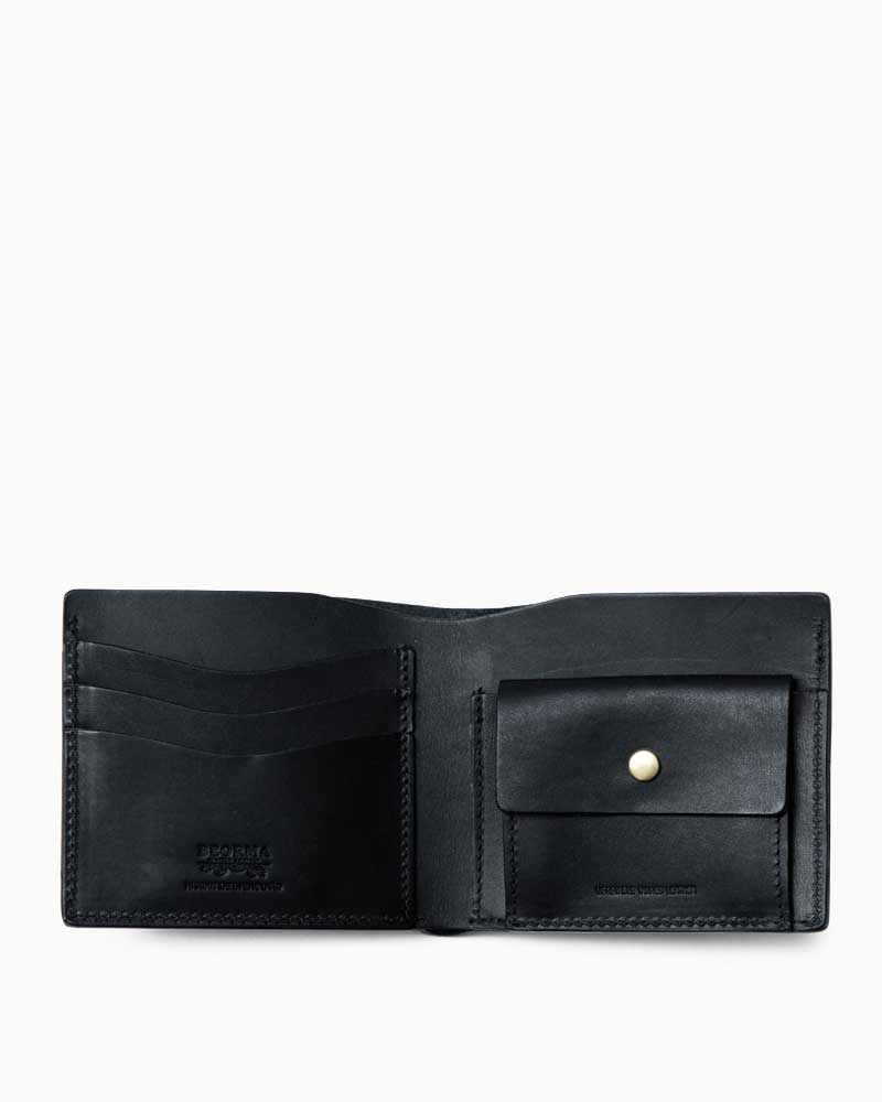 BEOMA LEATHER COMPANY 모델번호: S0100 (BLACK) 빌폴드 코인 지갑 바이폴드 지갑 바다랏시 가죽 풀 베지터블  태닝 가죽 소가죽 남여 공용-Freehip.co.kr