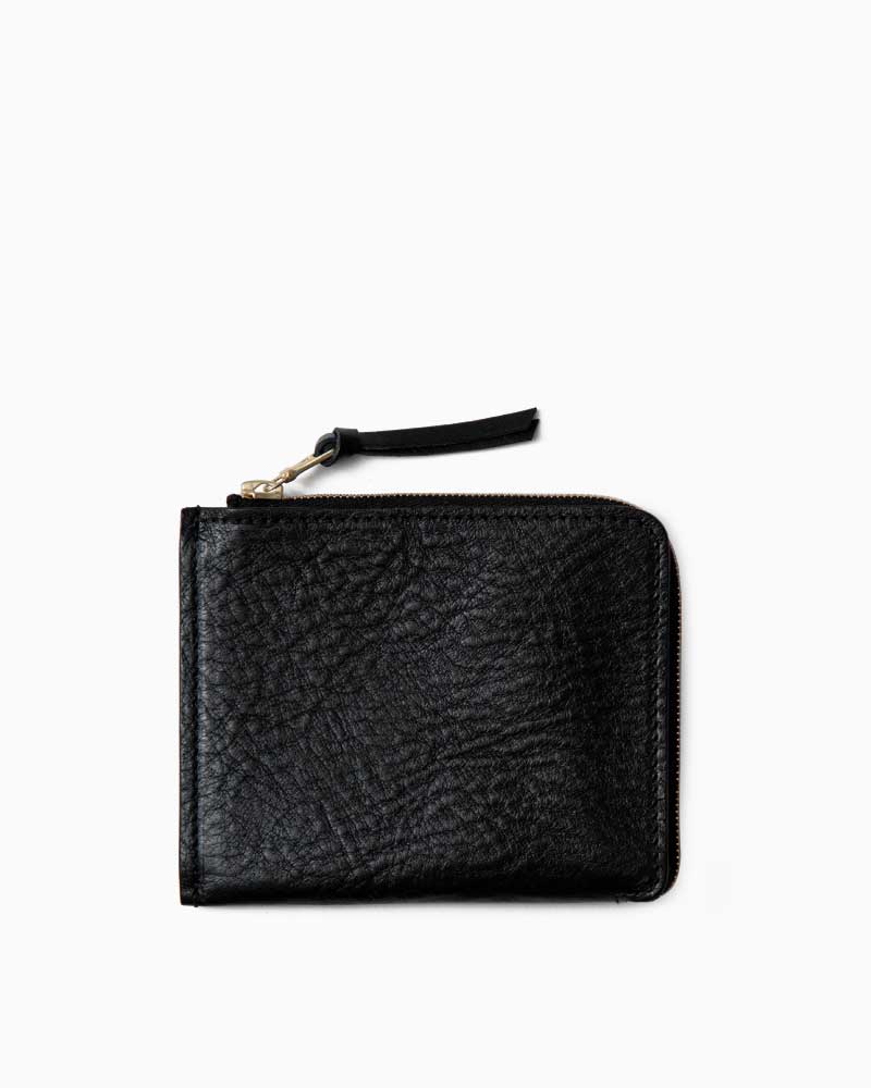 べオーマレザーカンパニー【BEORMA LEATHER COMPANY】型番：S0119 MULTI PURSE（黒いこと) マルチ蝦蟇口 L字型ジップ コンパクトウォレット 銭入れ ナチュールレザー フルベジタブルタンニングレザー 牛皮 男女兼用