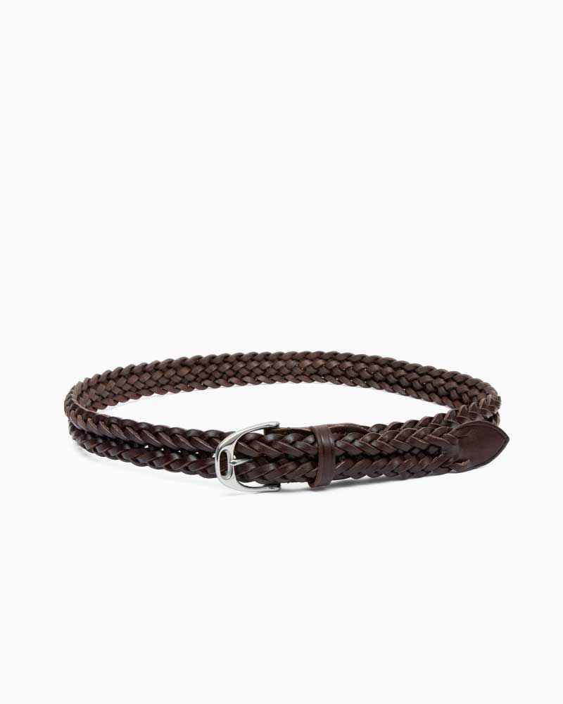 べオーマレザーカンパニー【BEORMA LEATHER COMPANY】 型番：P0038 32mm RUS INVERTED PLAITED BELT（ダークブラウン)　メッシュベルト　32mm　カウハイド　牛革　男女兼用