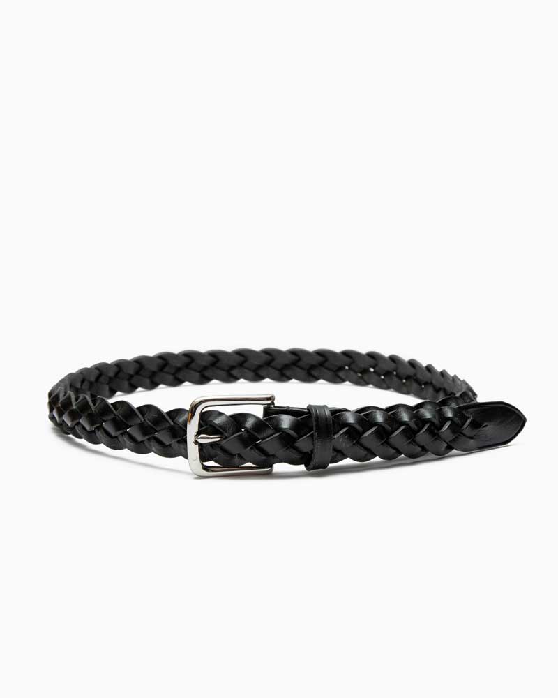 べオーマレザーカンパニー【BEORMA LEATHER COMPANY】 型番：P0099 4STRAND PLAITED BELT（ブラック)　メッシュベルト　30mm　カウハイド　牛革　男女兼用