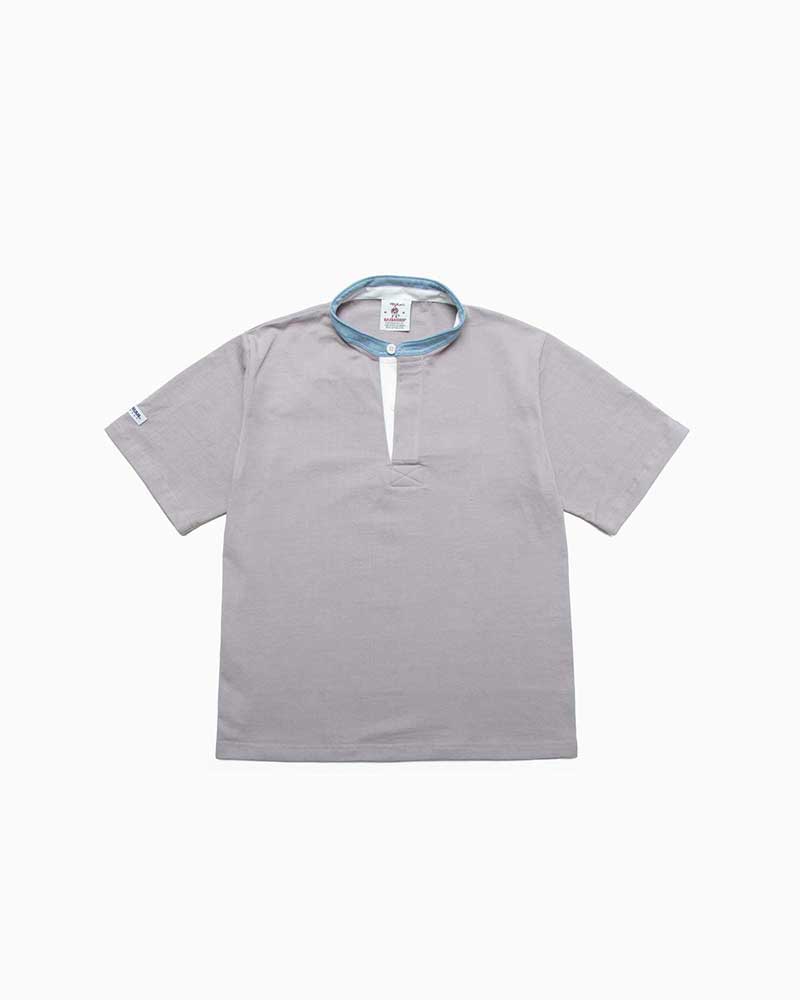 バーバリアン【BARBARIAN】8薬局衡オンス HENLEY SHORT / XSE08Y (薄墨色) \"NEW JAPAN SIZE\"" メンズ 半袖 ヘンリー素っ首 ジーンズ色つや ラグビープルオーバー ラガープルオーバー ともし火掛け目 無地 益荒男"
