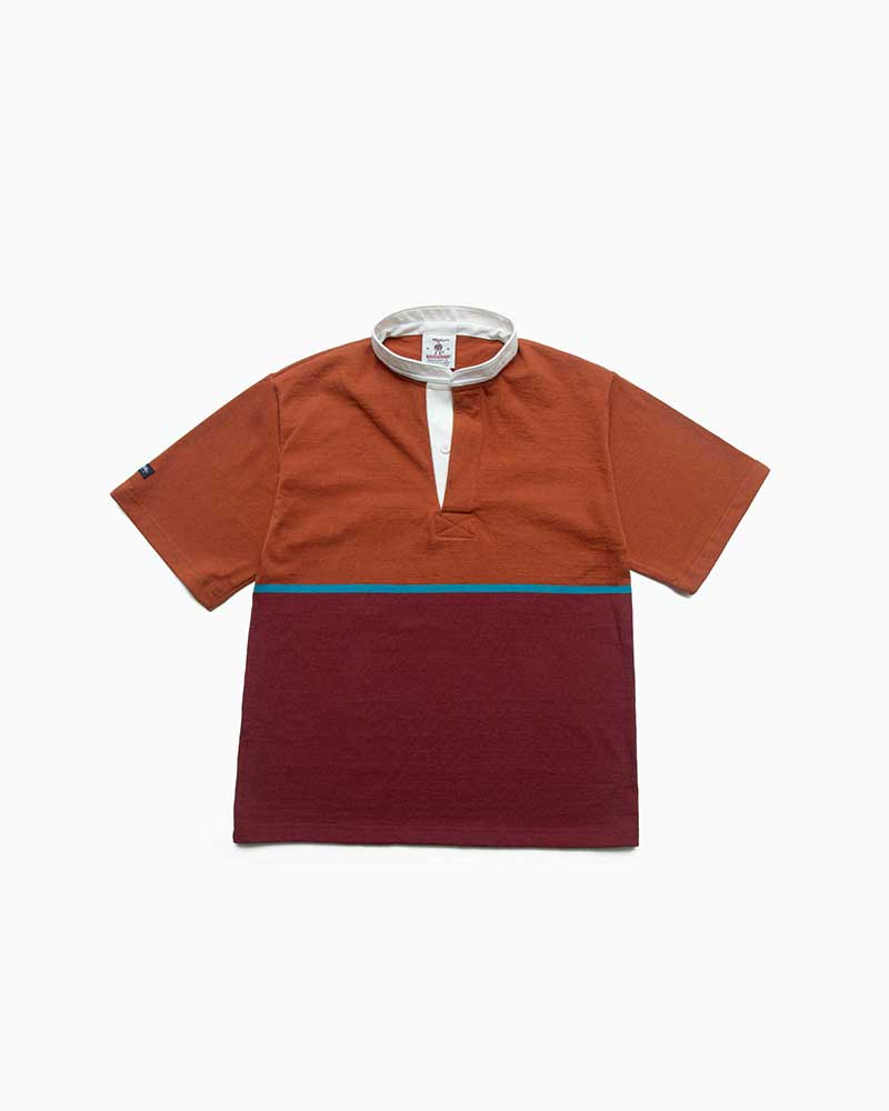 バーバリアン【BARBARIAN】 8oz HENLEY SHORT / XSE11Y (ラスト/シアン/ブラウン)　\
