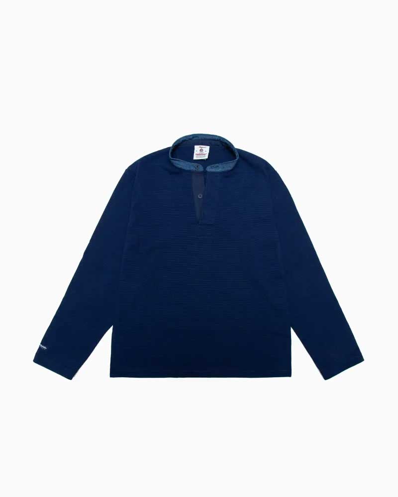 バーバリアン【BARBARIAN】 12oz HENLEY LONG denim collar / XFE15Y (ネイビー/ダークオーシャン) \