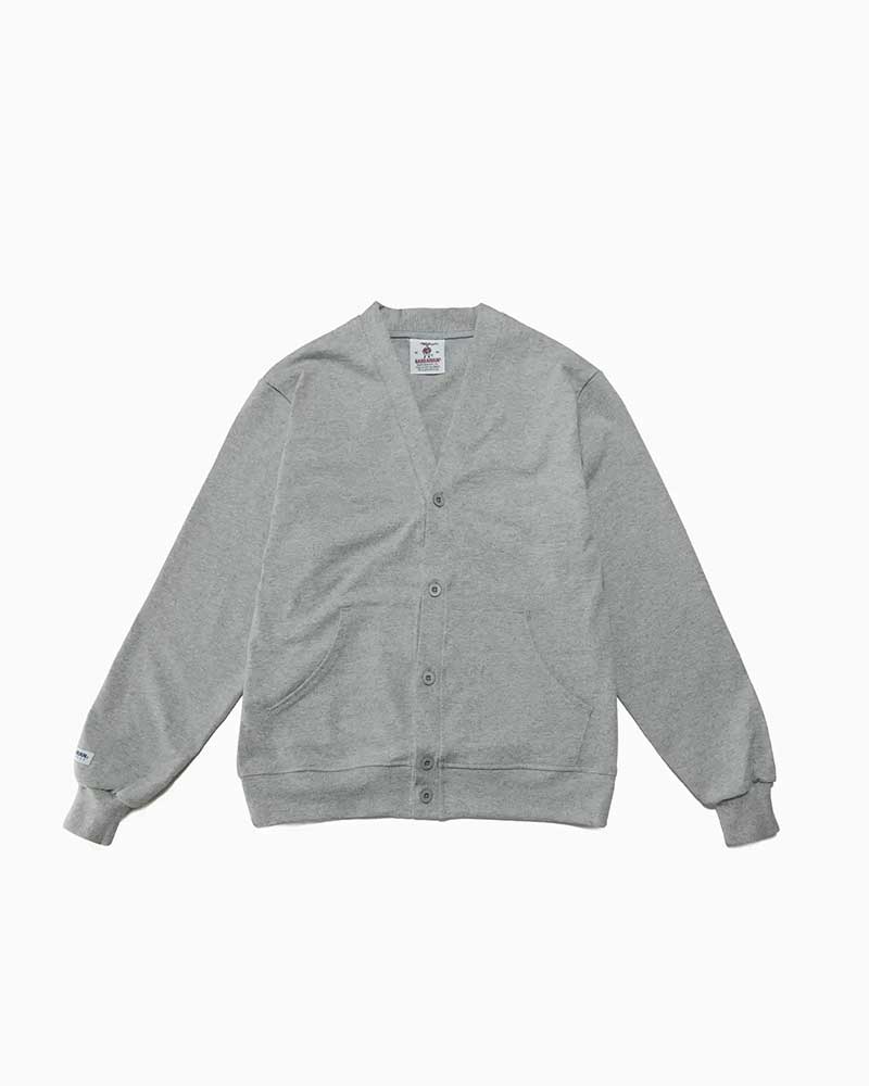 バーバリアン【BARBARIAN】 8oz CARDIGAN LONG / YSE26 (アッシュ)　メンズ　長袖　ライトウエイト　カーディガン　ラガーシャツ　ラグビーシャツ　パッチポケット　無地　ソリッド