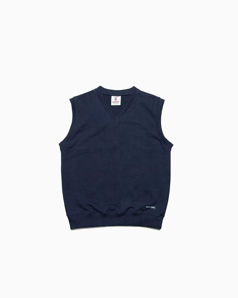 バーバリアン【BARBARIAN】 12oz RUGVEST / YSF05 (ネイビー)　メンズ　ベスト　Ｖネック　へヴィーウエイト　ラガーシャツ　ラグビーシャツ　無地　ソリッド