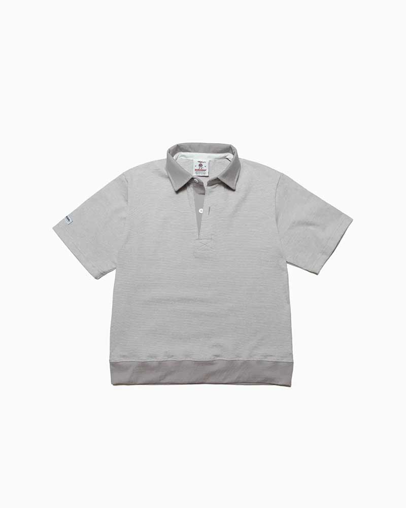 バーバリアン【BARBARIAN】8薬局衡オンス WAISTBAND REGULAR SHORT / YSF10Y (白いこと/薄墨色) \"NEW JAPAN SIZE\"" メンズ 半袖 レギュラー色つや ラガープルオーバー ラグビープルオーバー ともし火掛け目 虎縞模様 間借り人"