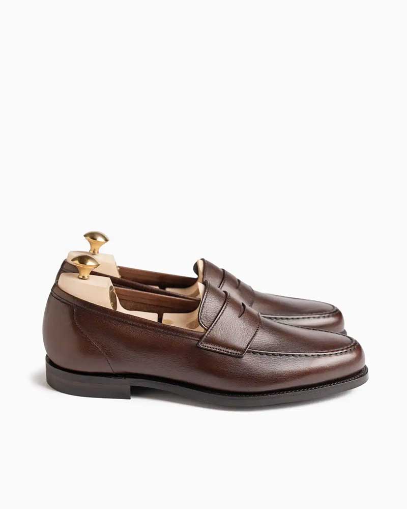 クロ毛布＆ジョーンズ【Crockett\u0026Jones】HARVARD2（ウォルナット）ハー小鳥 2 ミルドカーフ シボ革 シティーソール アンラインド ペニーローファー 牛皮 メンズ