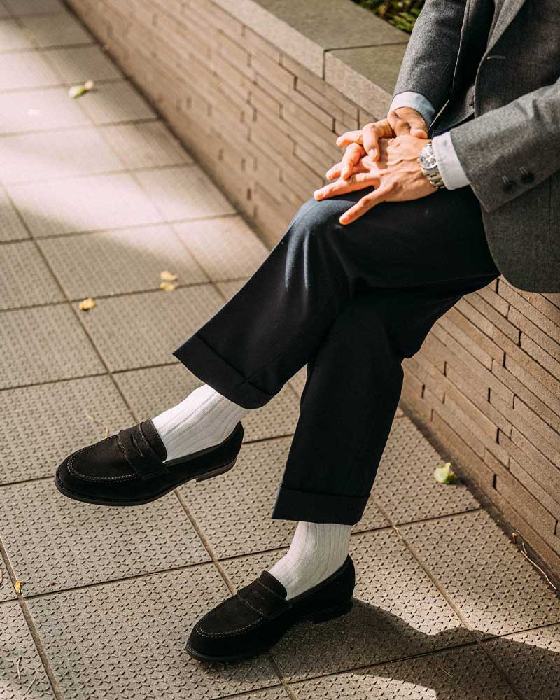 クロケット＆ジョーンズ【Crockett&Jones】 BOSTON2（ブラック）ボストン２　スエード　シティソール　ローファー　牛革　メンズ