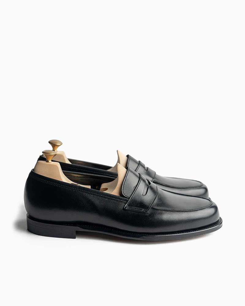 クロ毛布＆ジョーンズ【Crockett\u0026Jones】ELISE（黒いこと） エリーゼ 子ウシ スーパーフレックスレザーソール ペニーローファー ラウンドトゥ 牛皮 レディース