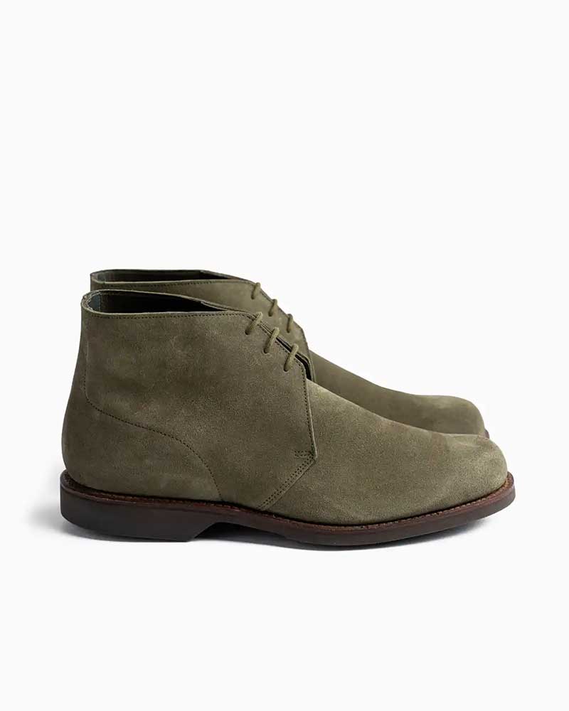クロ毛布＆ジョーンズ【Crockett\u0026Jones】CHUKKA 4（オリーブ）チャッカ 4 スエードクロス ラバーウェッジソール チャッカブーツ ブーツ 牛皮 メンズ
