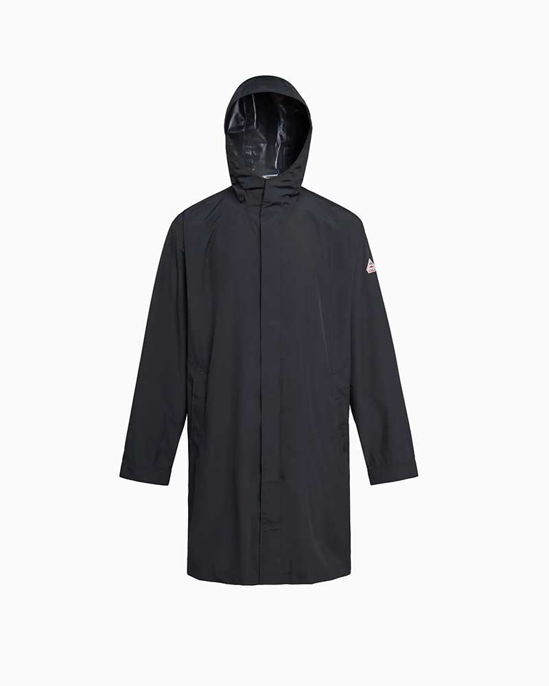 ピレネックス【PYRENEX 】- Parkas \u0026 other jackets - EISSAURE (ブラック) エイシュアー メンズ レディース ユニセックス フーデッドコート ウィンドブレーカー ロング丈 リサイクルポリエステル 2WAYジップ 簡易防水