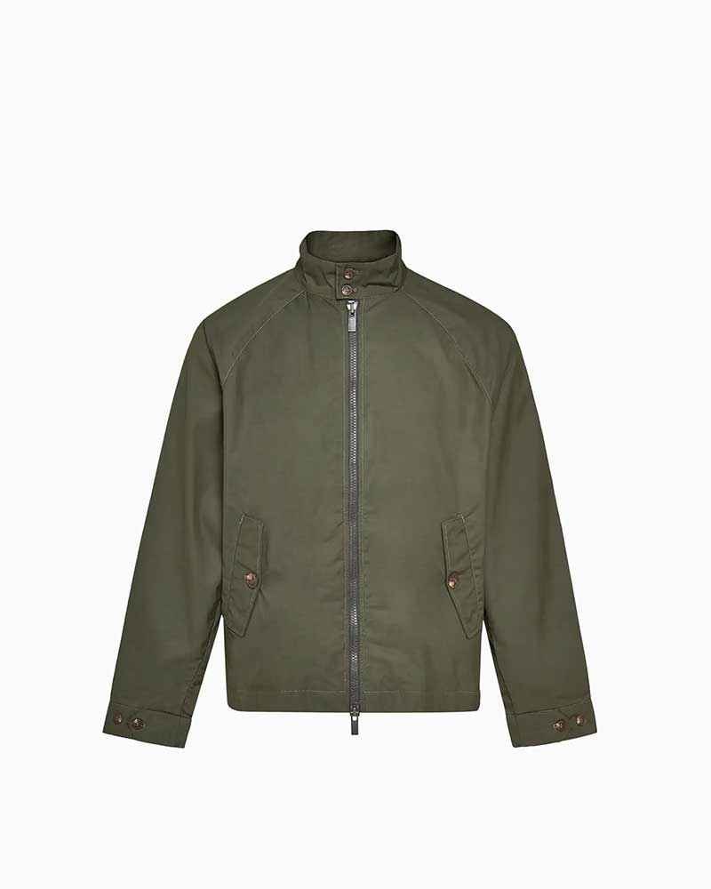 ピレネックス【PYRENEX 】- Parkas \u0026 other jackets - LEAGUE (ディープカーキ) リーグ メンズ ハリントンジャケット ショートブルゾン 2WAYジップ ラグランスリーブ