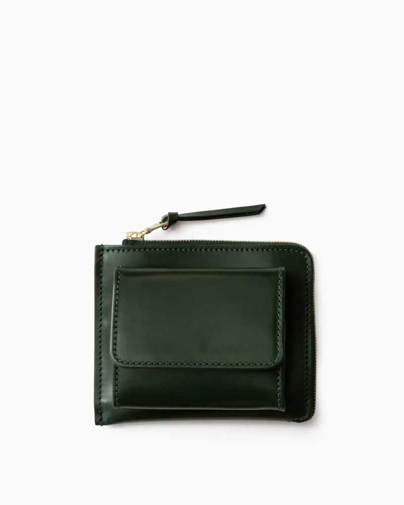 べオーマレザーカンパニー【BEORMA LEATHER COMPANY】 型番:S0128 MULTI PURSE(グリーン) マルチパース L字型ジップ コンパクトウォレット ブライドルレザー 牛革 男女兼用