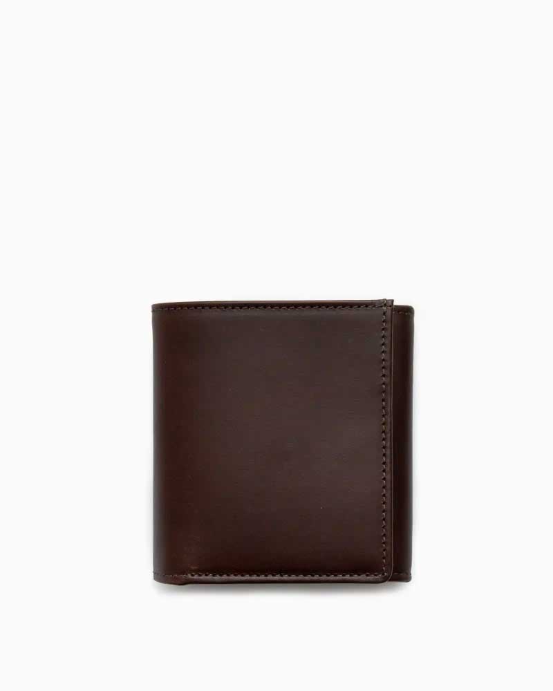 べオーマレザーカンパニー【BEORMA LEATHER COMPANY】型番：S0129 COMPACT WALLET（エスプレッソ/ブルー)　財布　二つ折り財布　コンパクトウォレット　チェルシーレザー　ホリデーライン2025　牛革　男女兼用｜フレームショップ