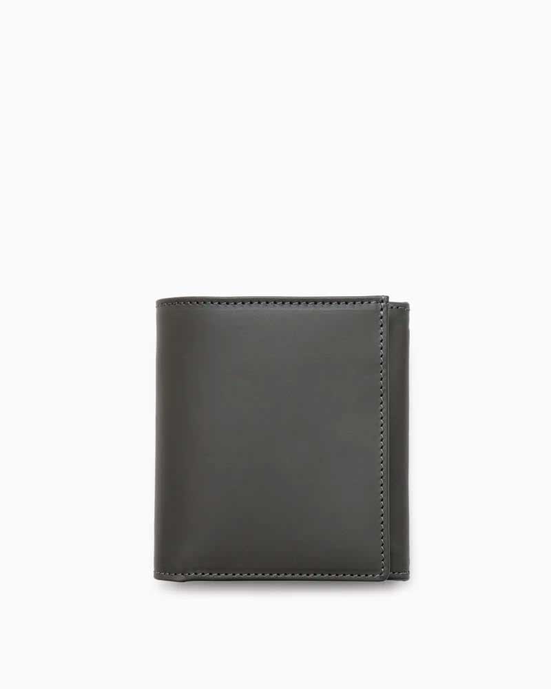 べオーマレザーカンパニー【BEORMA LEATHER COMPANY】 型番：S0129 COMPACT WALLET（チャコール/ブルー)　財布　二つ折り財布　コンパクトウォレット　チェルシーレザー　ホリデーライン2025　牛革　男女兼用