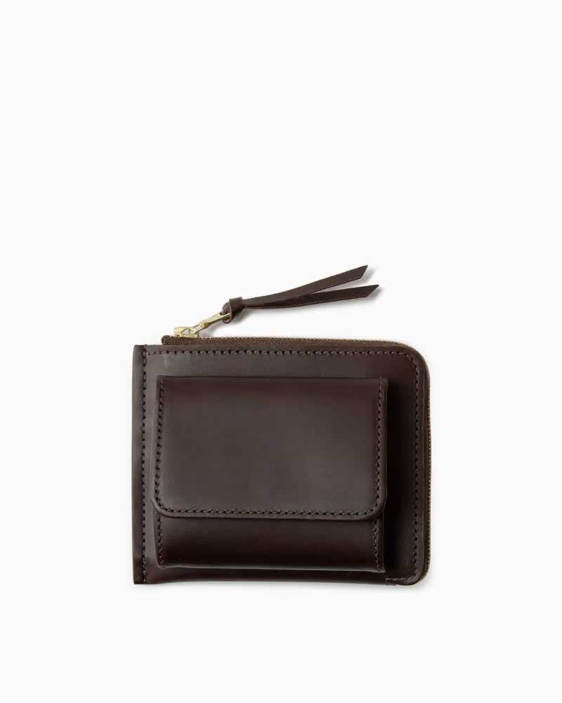 べオーマレザーカンパニー【BEORMA LEATHER COMPANY】型番：S0128 MULTI PURSE（エスプレッソ/ブルー)　マルチパース　L字型ジップ　コンパクトウォレット　チェルシーレザー　ホリデーライン2025　牛革　男女兼用｜フレームショップ