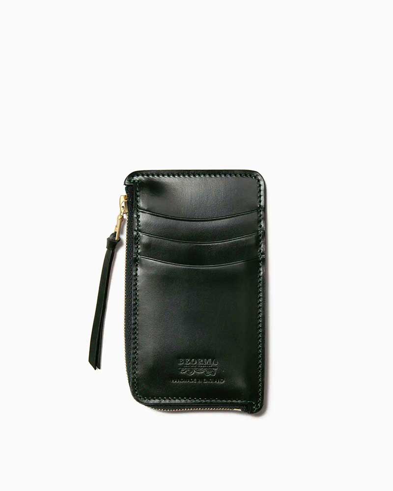 べオーマレザーカンパニー【BEORMA LEATHER COMPANY】 型番：S0186 FRAGMENT CASE（グリーン)　フラグメントケース　L字型ジップ　ミニウォレット　ナチュールレザー　ブライドルレザー　牛革　男女兼用