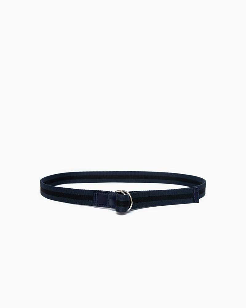 べオーマレザーカンパニー【BEORMA LEATHER COMPANY】型番：B0196 30粍 W RING WEBBING BELT（米国海軍/黒いこと) ウェビングベルト W輪っか 30粍 綿織物 ポリエステル ブライドルレザー 牛皮 男女兼用