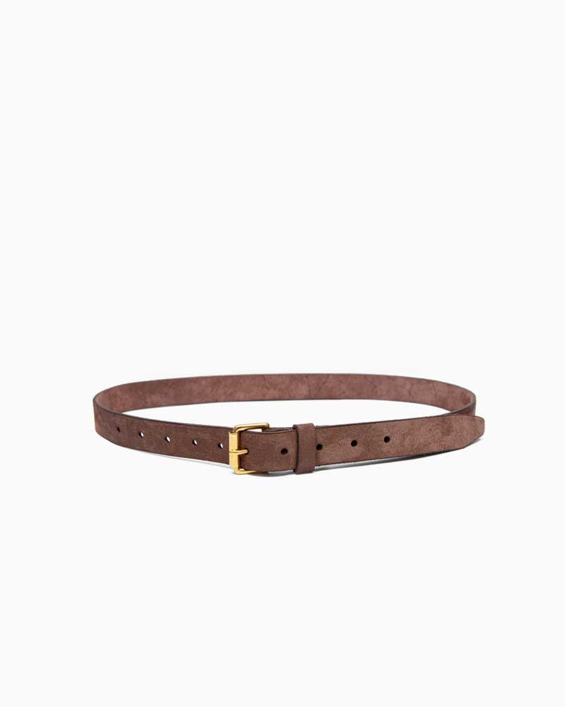 べオーマレザーカンパニー【BEORMA LEATHER COMPANY】 型番：B0037 25mm BRITISH PASTURE SUEDE（ダークブラウン)　カジュアル　ミリタリーベルト　ナローベルト　25mm　ブリティッシュパスチャースエード　牛革　男女兼用